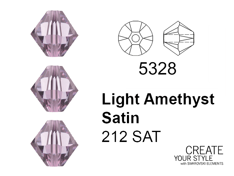 Swarovski Bicono LIGHT AMETHYST SATIN - 5328