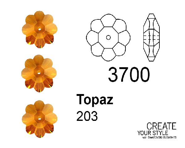 Swarovski Rondella a Fiore TOPAZ - 3700