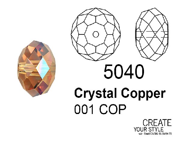 Swarovski Rondella a Cipolla CRYSTAL COPPER - 5040