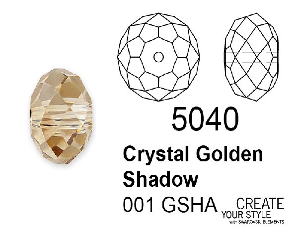 Swarovski Rondella a Cipolla CRYSTAL GOLDEN SHADOW - 5040