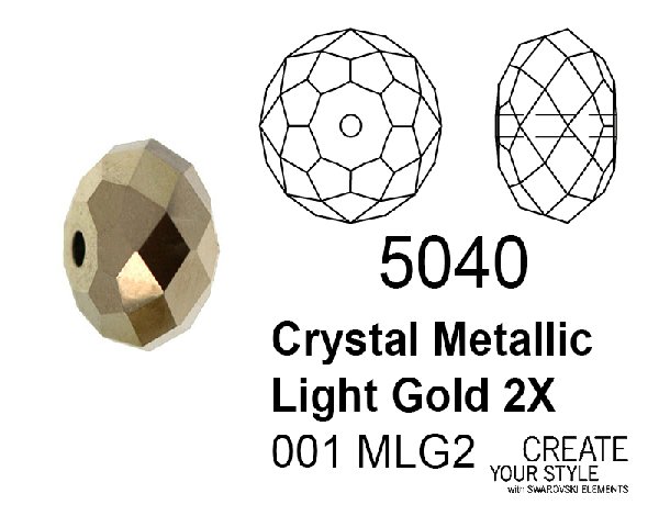Swarovski Rondella a Cipolla CRYSTAL METALLIC LIGHT GOLD 2X - 5040