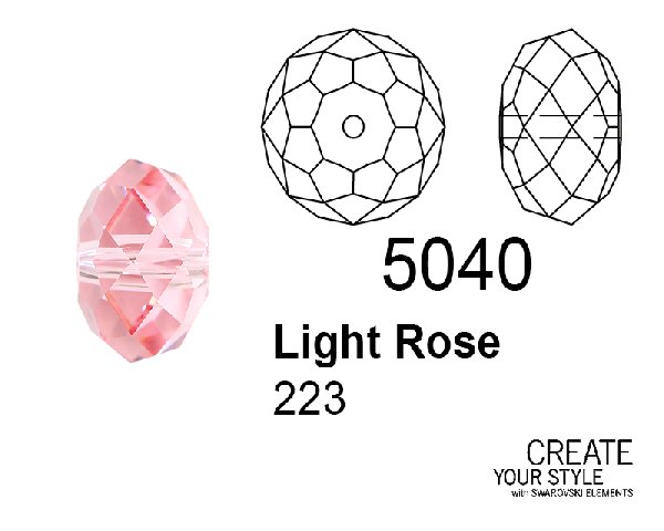 Swarovski Rondella a Cipolla LIGHT ROSE - 5040