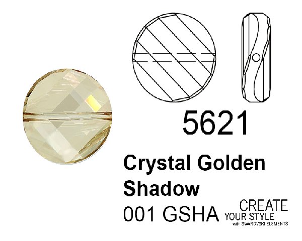 Swarovski Twist Bead CRYSTAL GOLDEN SHADOW - 5621