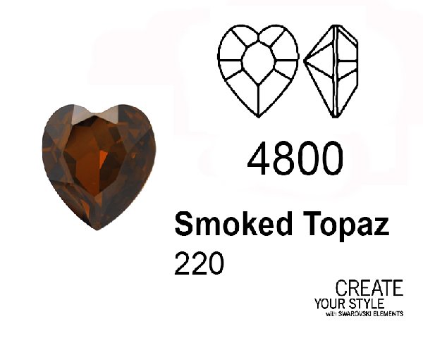 Swarovski Gemma a Cuore SMOKED TOPAZ - 4800