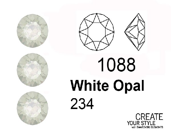 Swarovski Gemma Tonda Conica WHITE OPAL - 1088
