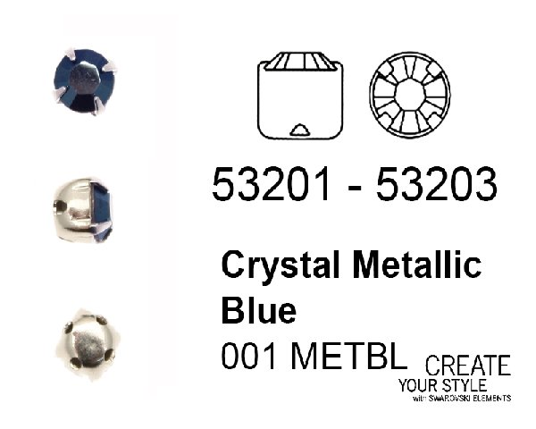 Swarovski Strass da cucito CRYSTAL METALLIC BLUE - 53201 - 53203