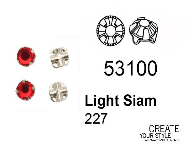 Swarovski Strass da cucito LIGHT SIAM - 53100