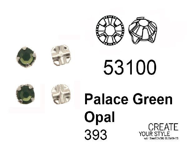 Swarovski Strass da cucito PALACE GREEN OPAL - 53100