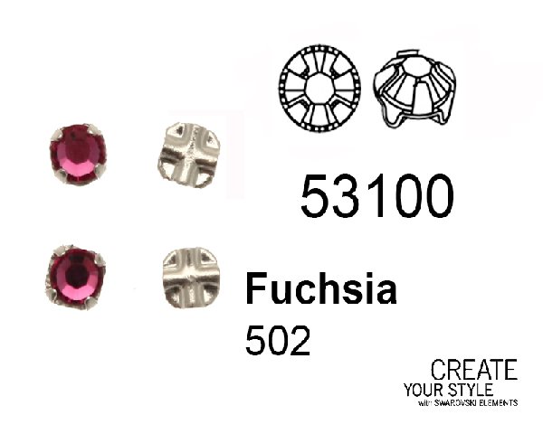 Swarovski Strass da cucito FUCHSIA - 53100