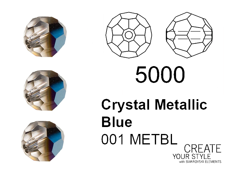 Swarovski Tondo Sfaccettato CRYSTAL METALLIC BLUE - 5000