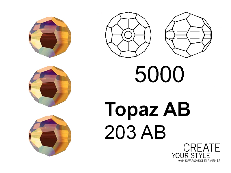 Swarovski Tondo Sfaccettato TOPAZ AB - 5000