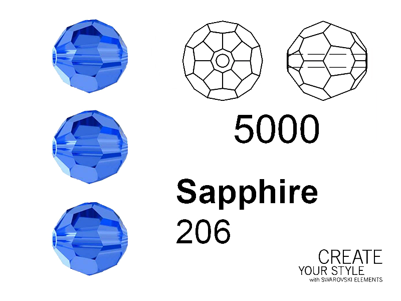 Swarovski Tondo Sfaccettato SAPPHIRE - 5000