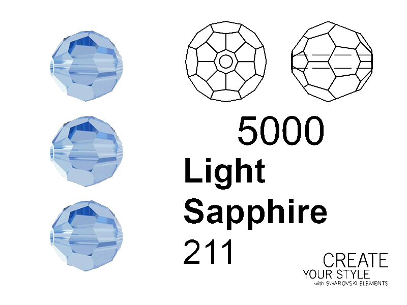 Swarovski Tondo Sfaccettato LIGHT SAPPHIRE - 5000