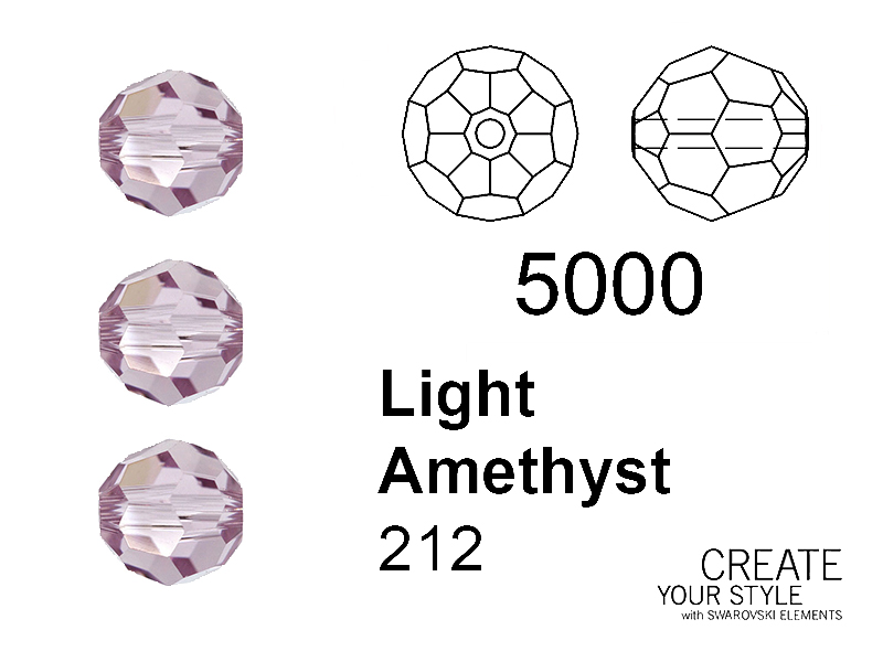 Swarovski Tondo Sfaccettato LIGHT AMETHYST - 5000