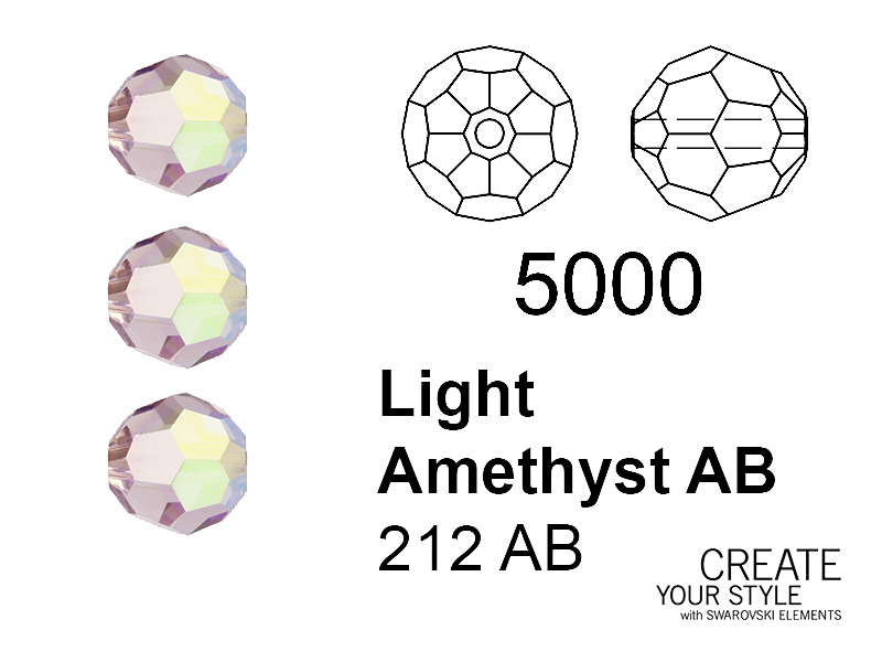 Swarovski Tondo Sfaccettato LIGHT AMETHYST AB - 5000