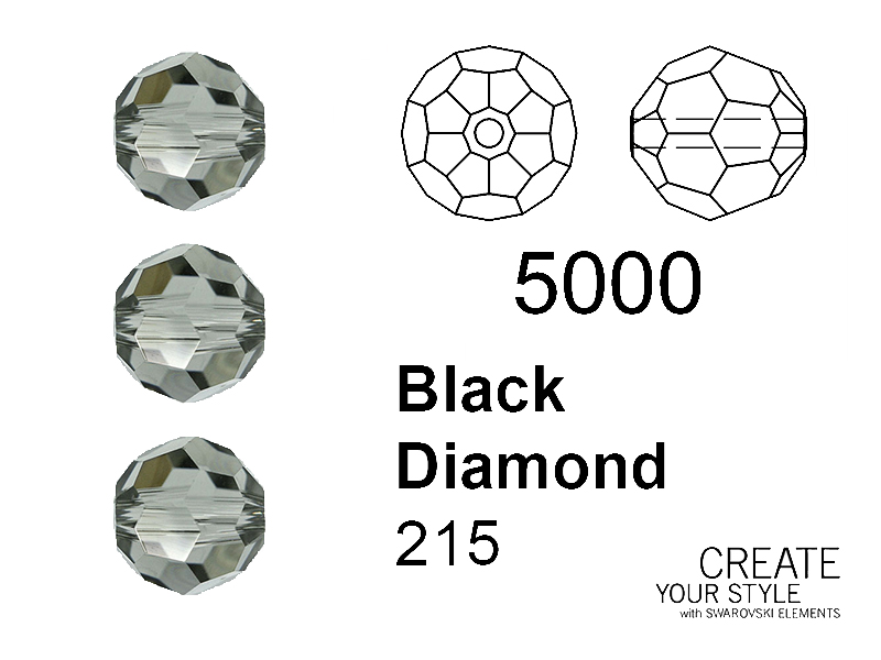Swarovski Tondo Sfaccettato BLACK DIAMOND - 5000