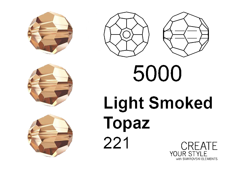 Swarovski Tondo Sfaccettato LIGHT SMOKED TOPAZ - 5000
