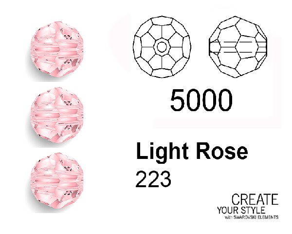 Swarovski Tondo Sfaccettato LIGHT ROSE - 5000