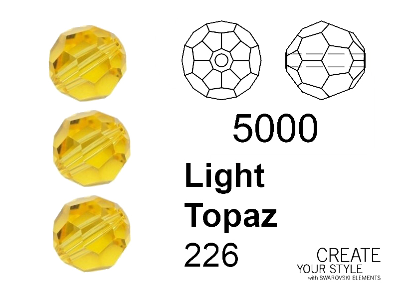 Swarovski Tondo Sfaccettato LIGHT TOPAZ - 5000