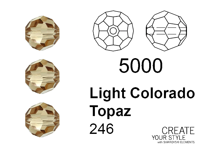 Swarovski Tondo Sfaccettato LIGHT COLORADO TOPAZ - 5000