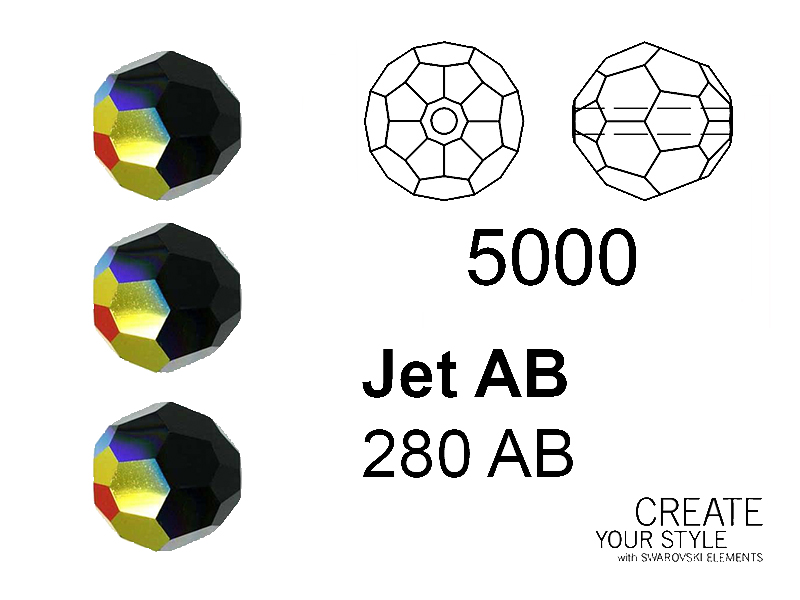 Swarovski Tondo Sfaccettato JET AB - 5000