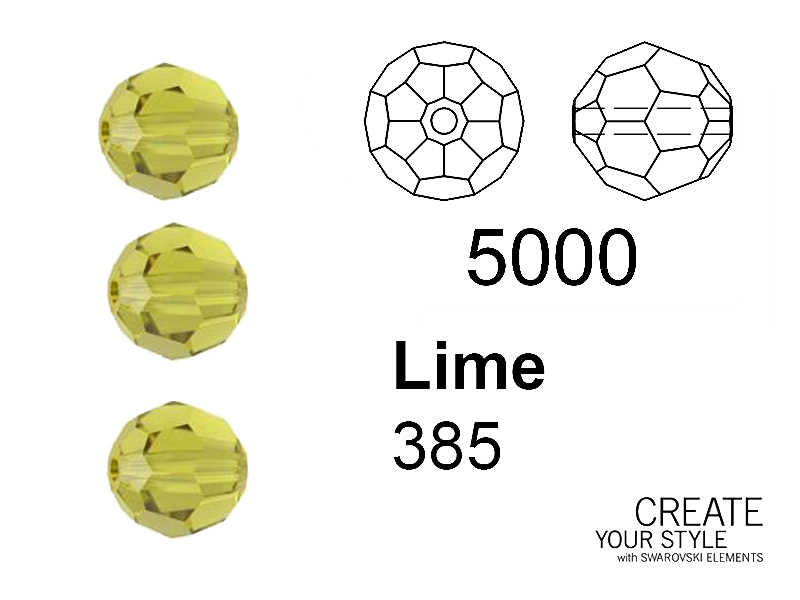 Swarovski Tondo Sfaccettato LIME - 5000