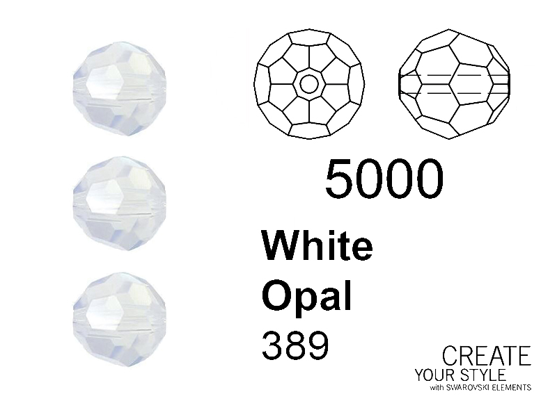 Swarovski Tondo Sfaccettato WHITE OPAL - 5000