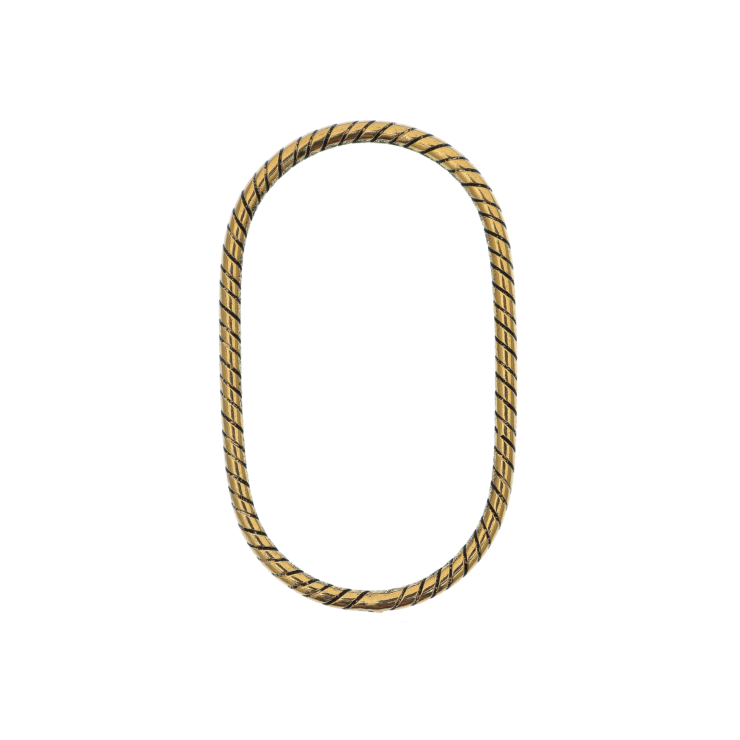 Anello ovale chiuso sottile zigrinato, 40x20 mm.