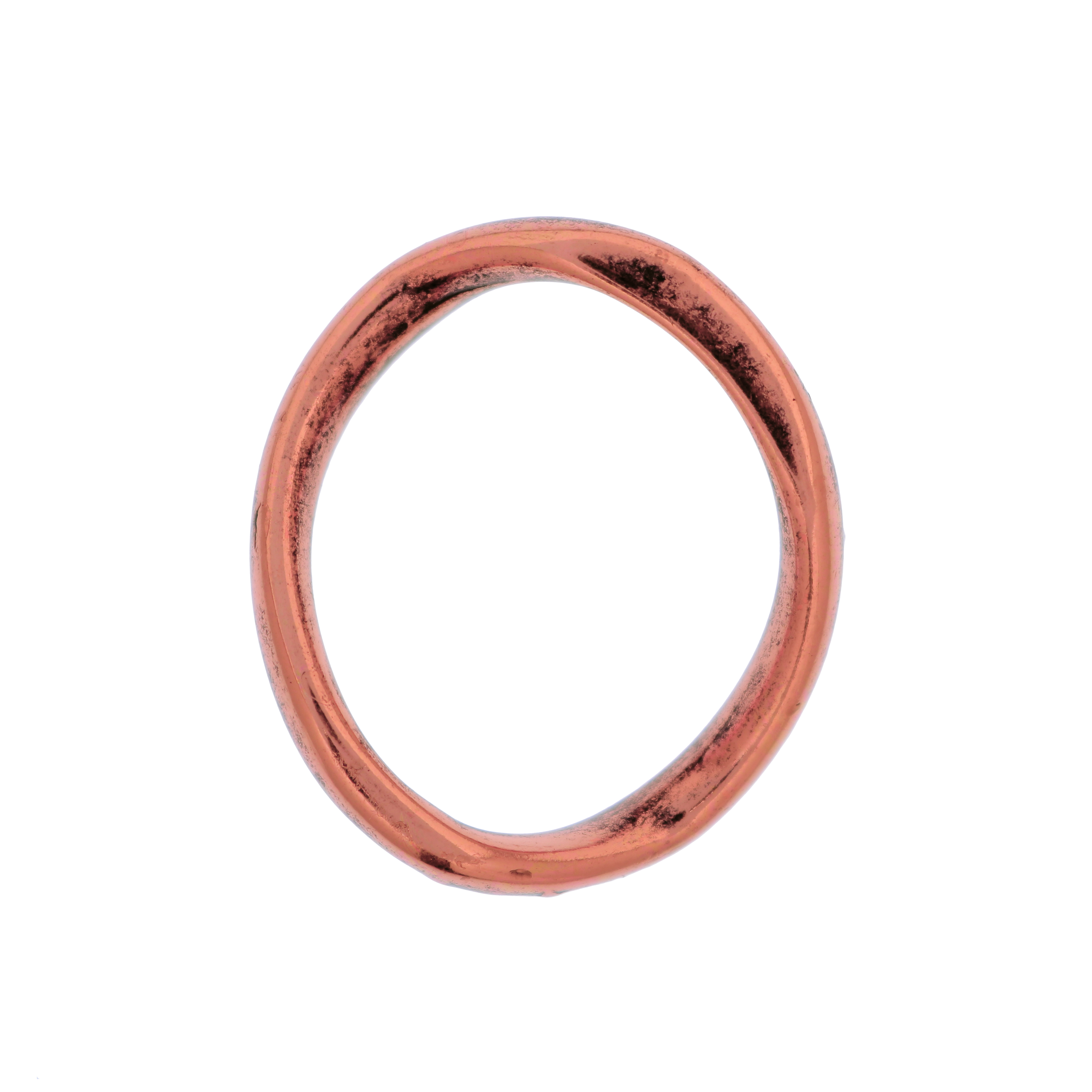Anello ovale chiuso liscio ondulato grosso, 33x30 mm.