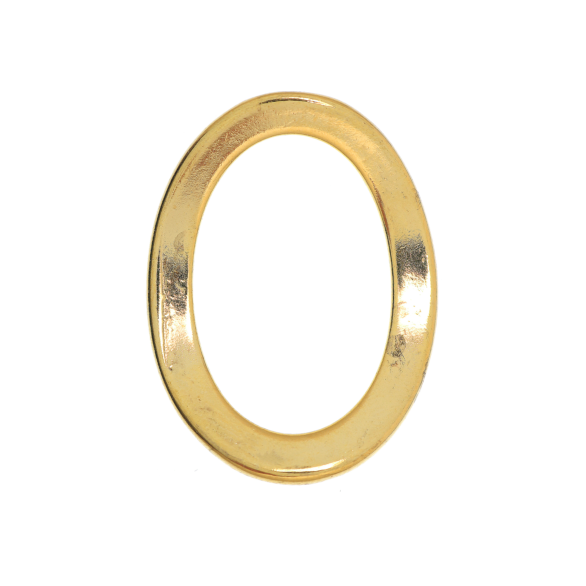 Anello ovale chiuso liscio piatto ondulato, 35x30 mm.