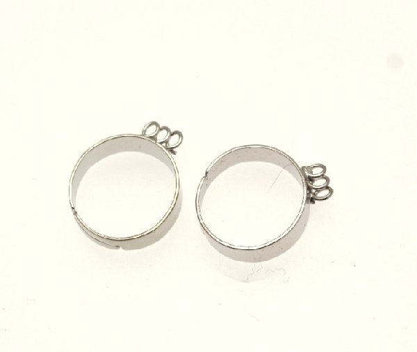 Base per anello, regolabile, charms a 3 anelli con fascia sottile