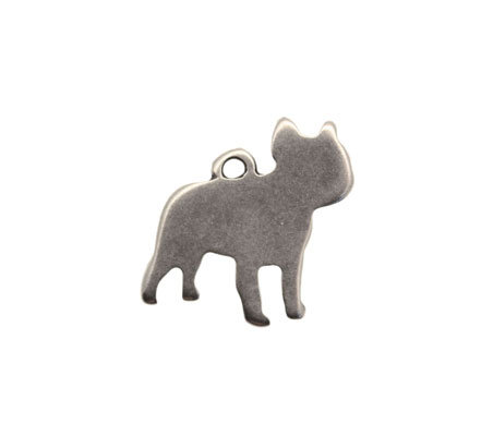 Ciondolo a forma di cane stilizzato, 23x22 mm.