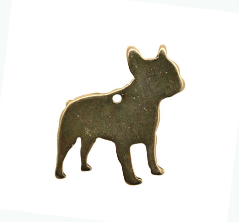 Ciondolo a forma di cane stilizzato, 31x31 mm.