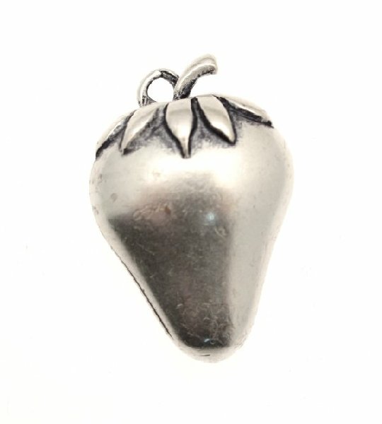 Ciondolo a forma di fragola gigante vuota 30x23 mm.