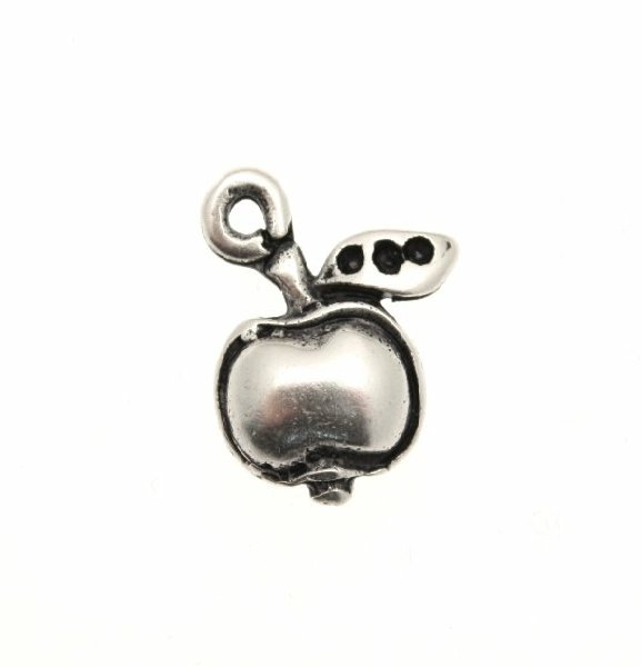 Ciondolo a forma di mela piccola piatta 15x10 mm.