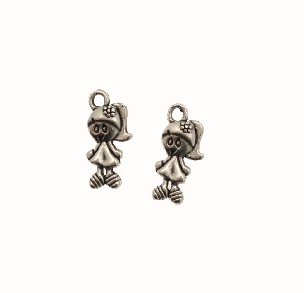 Ciondolo a forma di bambina mignon, 7x15 mm.