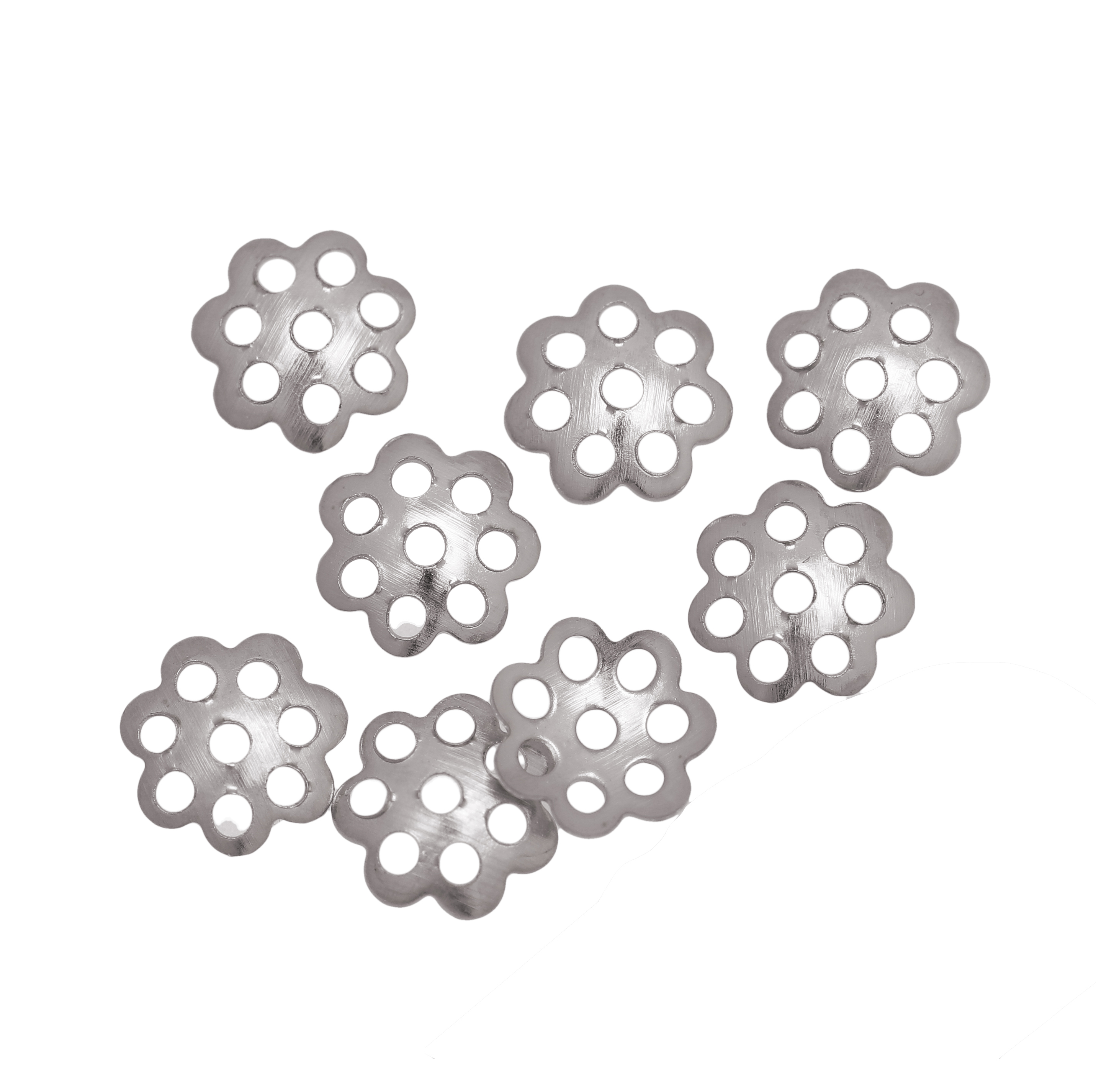 CONFEZIONE RISPARMIO - Coppetta filigranata mignon, diametro 6 mm., colore ARGENTATO RODIO