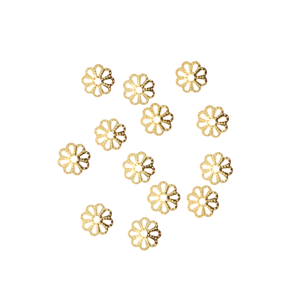 CONFEZIONE RISPARMIO - Coppetta filigranata mignon, diametro 6 mm., colore ORO LUCIDO