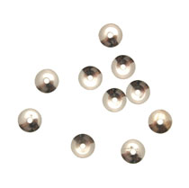 CONFEZIONE RISPARMIO - Coppetta tonda liscia sottile, diametro 6 mm., colore ARGENTATO RODIO