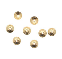 CONFEZIONE RISPARMIO - Coppetta tonda sottile lavorata a puntini, diametro 8 mm., colore ORO LUCIDO