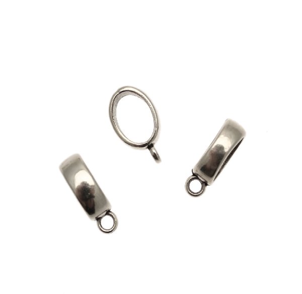Distanziatore a boccale a forma di fascia ovale, con anello sotto,  6x19 mm.