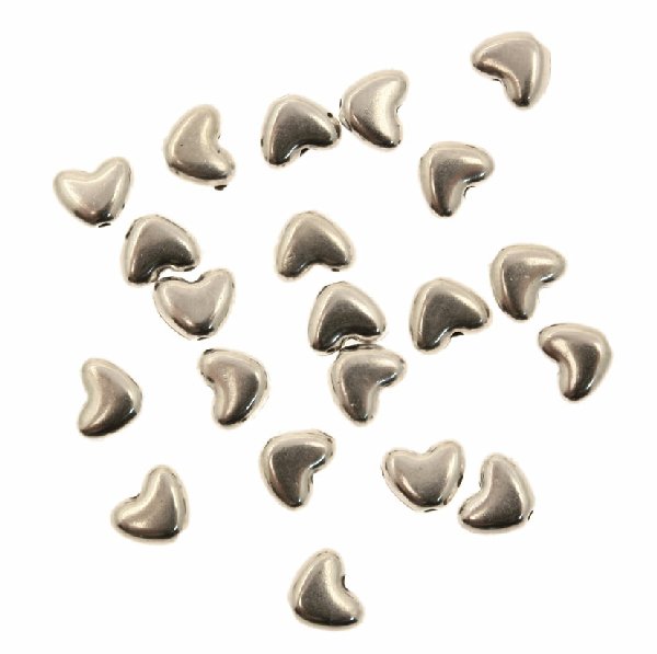 Distanziatore a forma di cuore liscio, 6x5 mm.