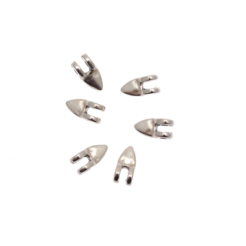 Distanziatore a forma a forma di dente liscio, 4x8 mm.