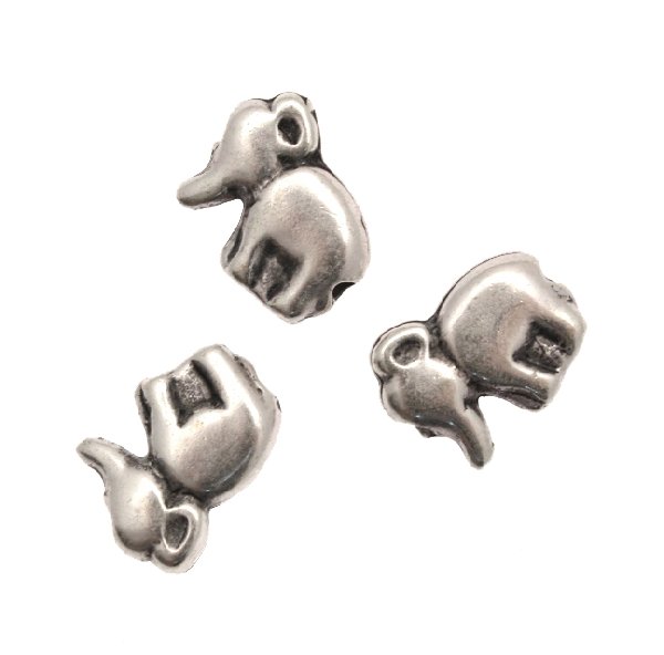 Distanziatore a forma di elefantino piatto, 15x13 mm.