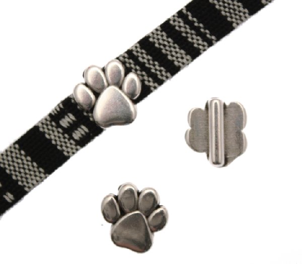 Passante a forma di zampa di animale, 10x14x6 mm.