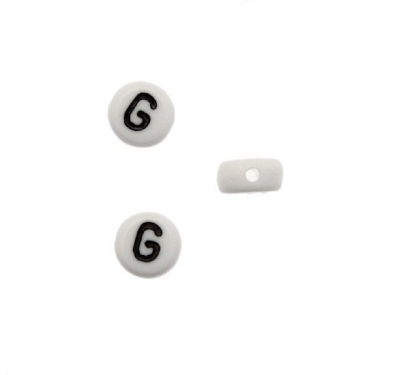 Distanziatore in resina con disegno lettera "G", 7x4 mm.