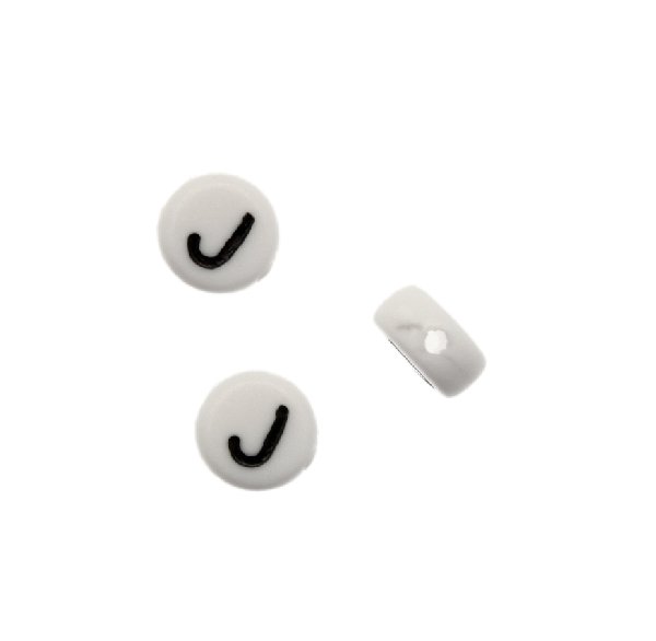 Distanziatore in resina con disegno lettera "J", 7x4 mm.