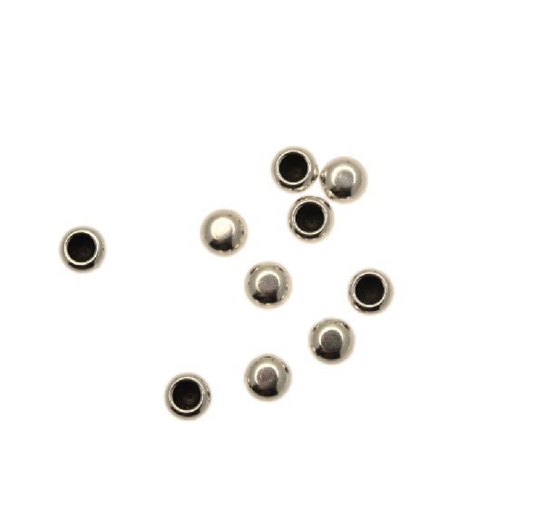 Terminale per cordoncini a forma di pallina schiacciata, 6 mm.