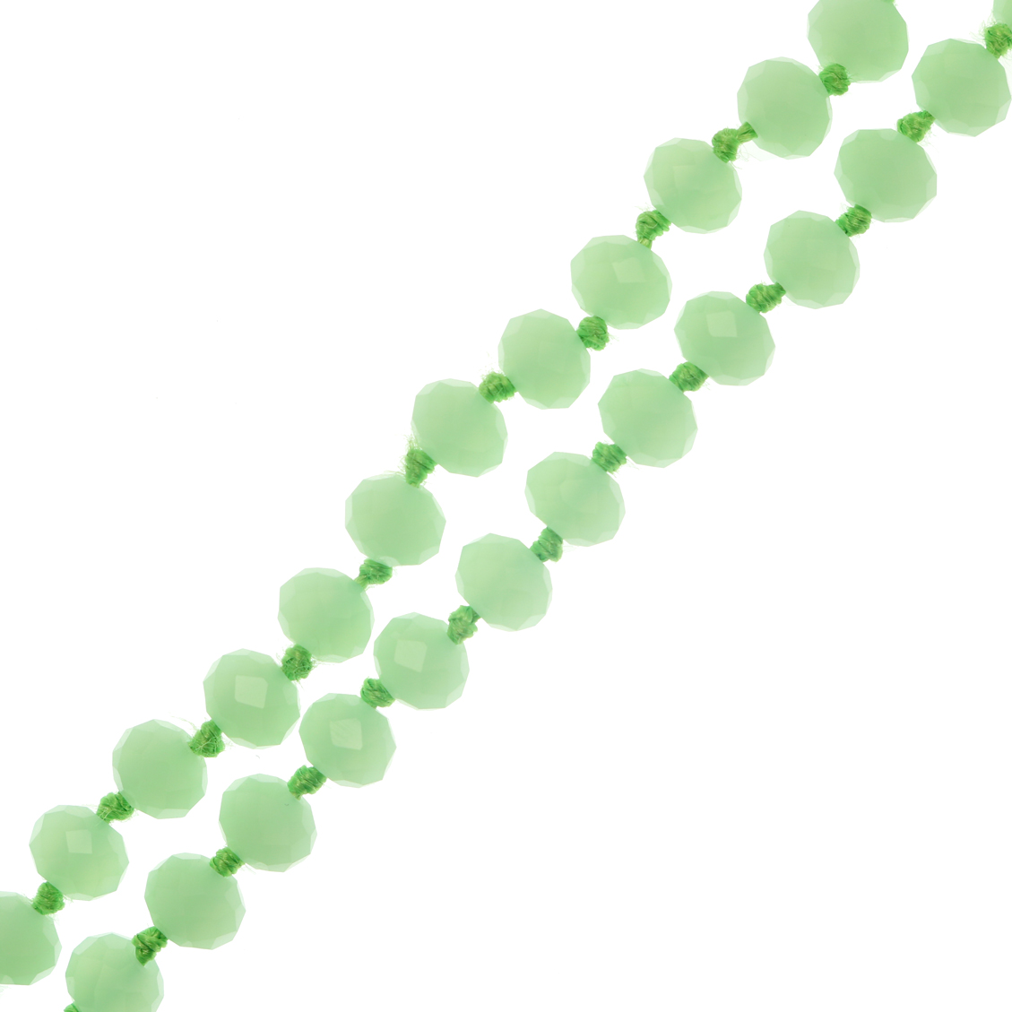 Filo di Rondelle, in Cristallo, 8x6 mm., colore VERDE MENTA OPALE