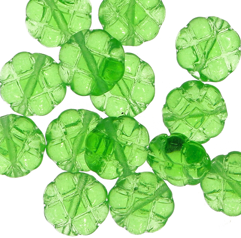 Cipolla a fiore scoppiata, 11 mm., Verde peridot trasparente